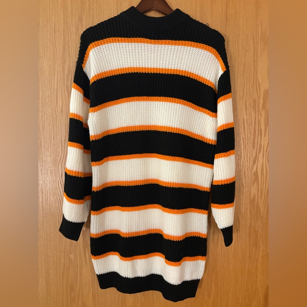 Oversized Striped Sweater Dress